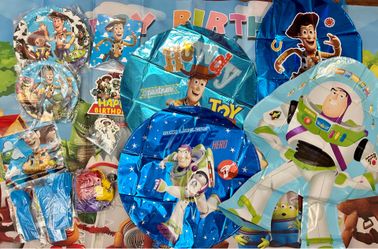Buzz and woody Toy Story birthday party decorations supplies.