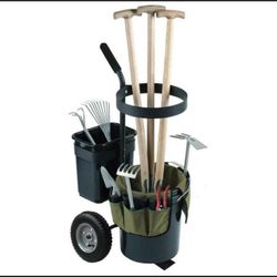 New in the box New in the box Garden Lawn Wheeled Cart Trolly Mobile Transport Tool Storage Gardening Yard Caddy with 5 Gallon Bucket, Oxford Bag Tool