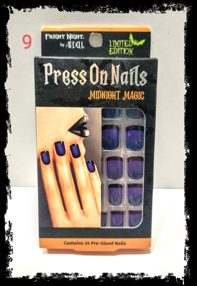 ☠️🪄Fright Night - MIDNIGHT MAGIC 🪄☠️ Blk, Purple & Blue  ~ Limited Edition ~ Press On Nails *NIB*