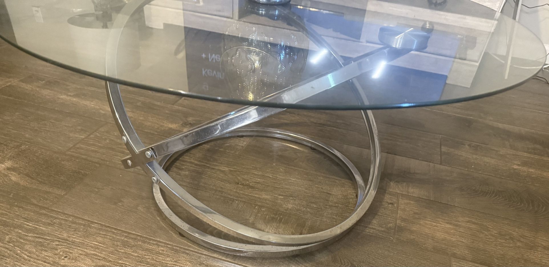 Glass Coffee Table- 2- End Tables-2- Lamps And Curio