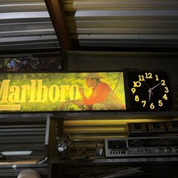 Vintage Marlboro Bar Display Clock 5ft