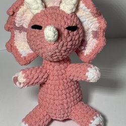 Crocheted Triceratops Plushie