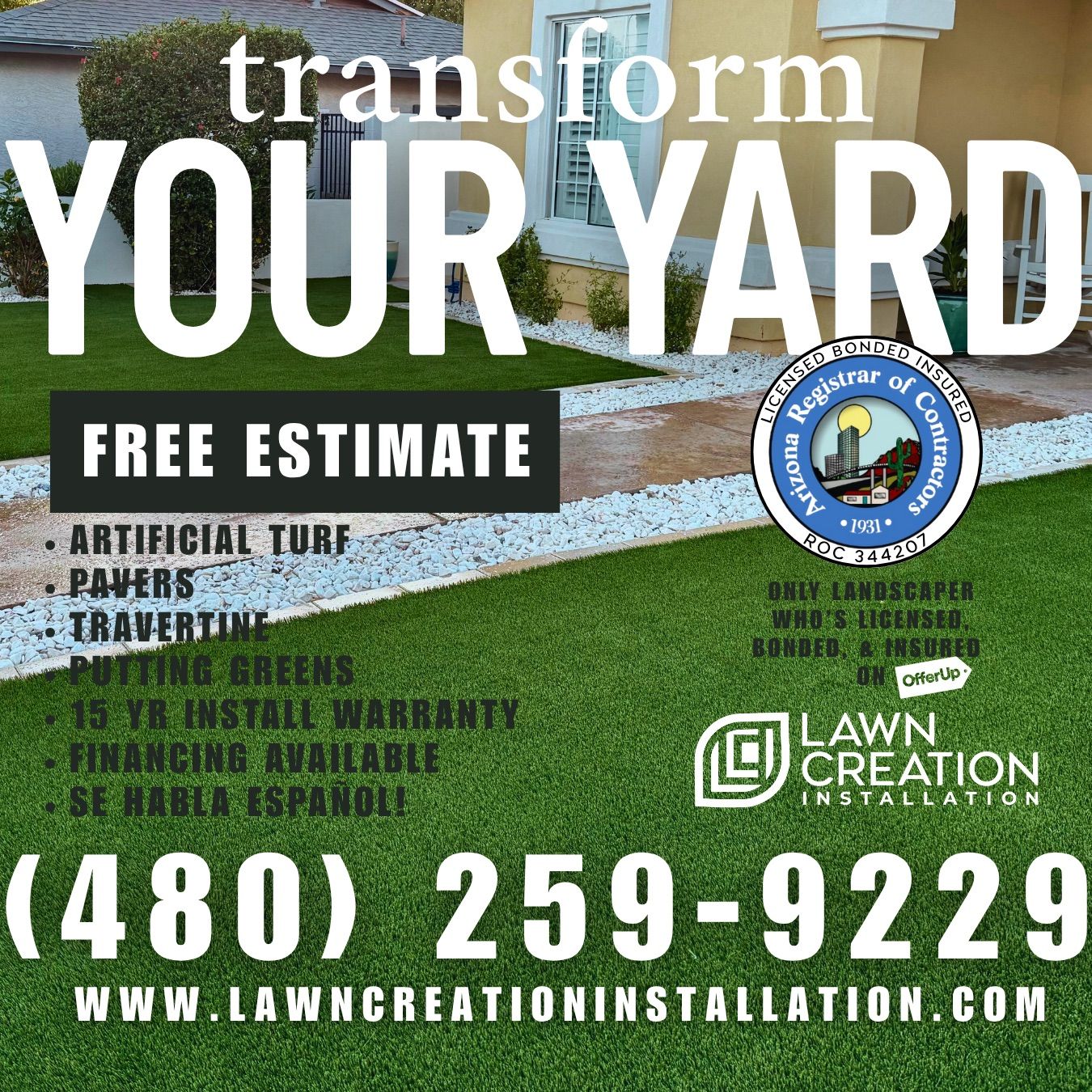 TURF & PAVERS & TRAVERTINE & FIRE-PITS & WALLS & ROCK & FULL REMODELS!