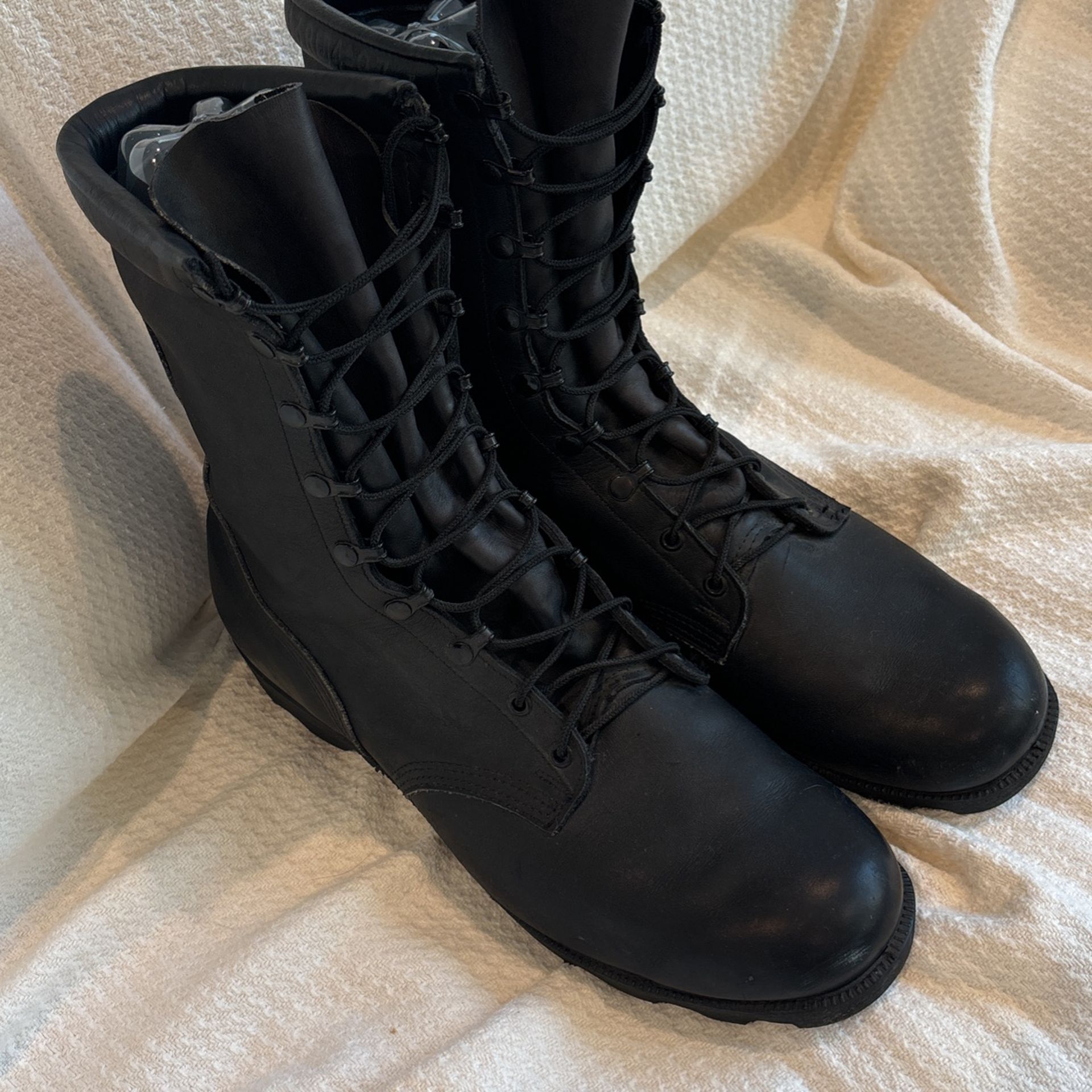 Ro Search Black Leather Military Boots Size 13R