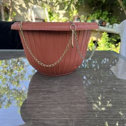 Large Brown Plastic Hanging Pot 12x7 Inches