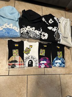 Sp5der,bape,essentials,denim tears