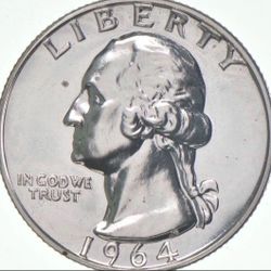 1964 Proof Washington Quarter 90% Silver 