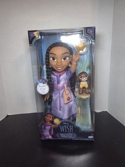 Disney Wish Singing Asha 14” Doll With Valentino And Star Doll Brand New