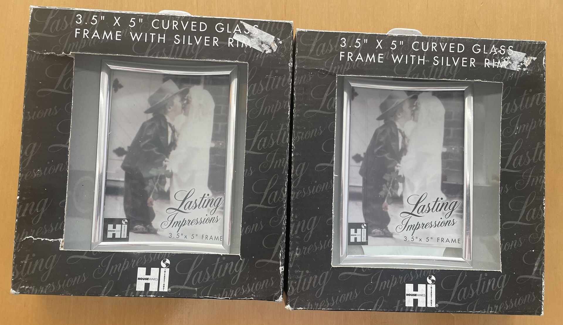 (2) Curved Glass Picture frames