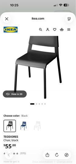 IKEA TEODORES stackable chairs in black-set of 4