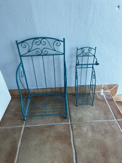 Bathroom METAL/BLUE Towel Holder And Toilet Paper Holder…$15