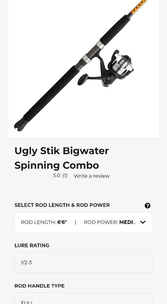 Ugly Stick Big water Spinning Combo