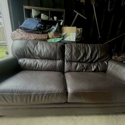 Brown Leather Couch