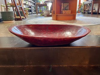 Red Wooden Tibetan Bowl