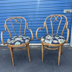 Vintage ZMG Furniture Thonet-Style Bentwood Armchairs Set Of 2