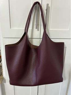 Burgundy leather  tote bag