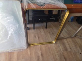 Gold Metal Framed Wall Mirror