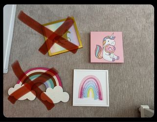 Rainbow and unicorn bedroom decor