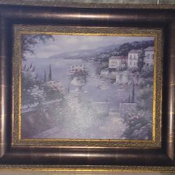 Framed Mediterranean Coastal Village