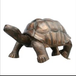 Walking bronze turtle statue