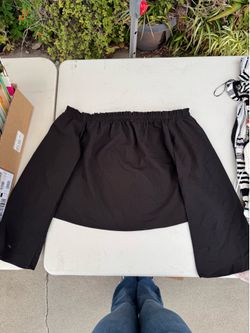Black Off the Shoulder Long Sleeve