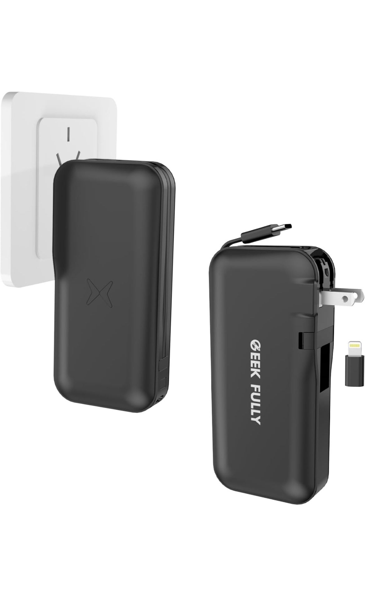 Portable Wireless Charger Power Bank 9600mAh Battery Pack USB Port Portable Charger with 22.5W Wall Charger Fast Charging Compatible with Phone, iPad