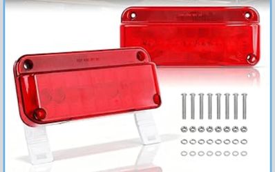 LED Trailer Tail Lights 2 Pack, IP67 Waterproof Stop Brake Turn Signal Running Lights, DOT Certified Surface Mount Trailer Light Kit for RV Camper Boa