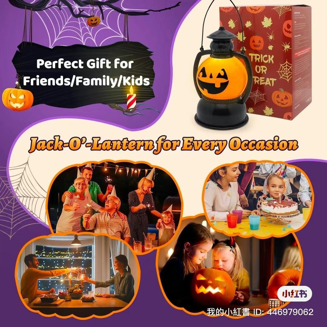 pumpkin π glass globe light LED with sparkling inside gift for Halloween holiday