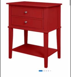 Ameriwood Home Franklin 2-Drawer Accent Table - Red - New,