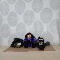 Mouse Cat Toy Light Up  Eyes Skeleton Moving Witch With Cape Wearable Head Spider 