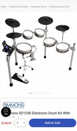 Simmons SD1250 Electronic Drum Kit With Mesh Pads
