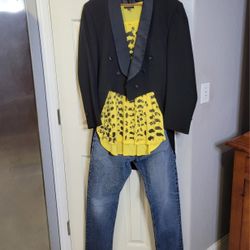 4 Pc Steve Perry From Journey 80s  Halloween Costume 