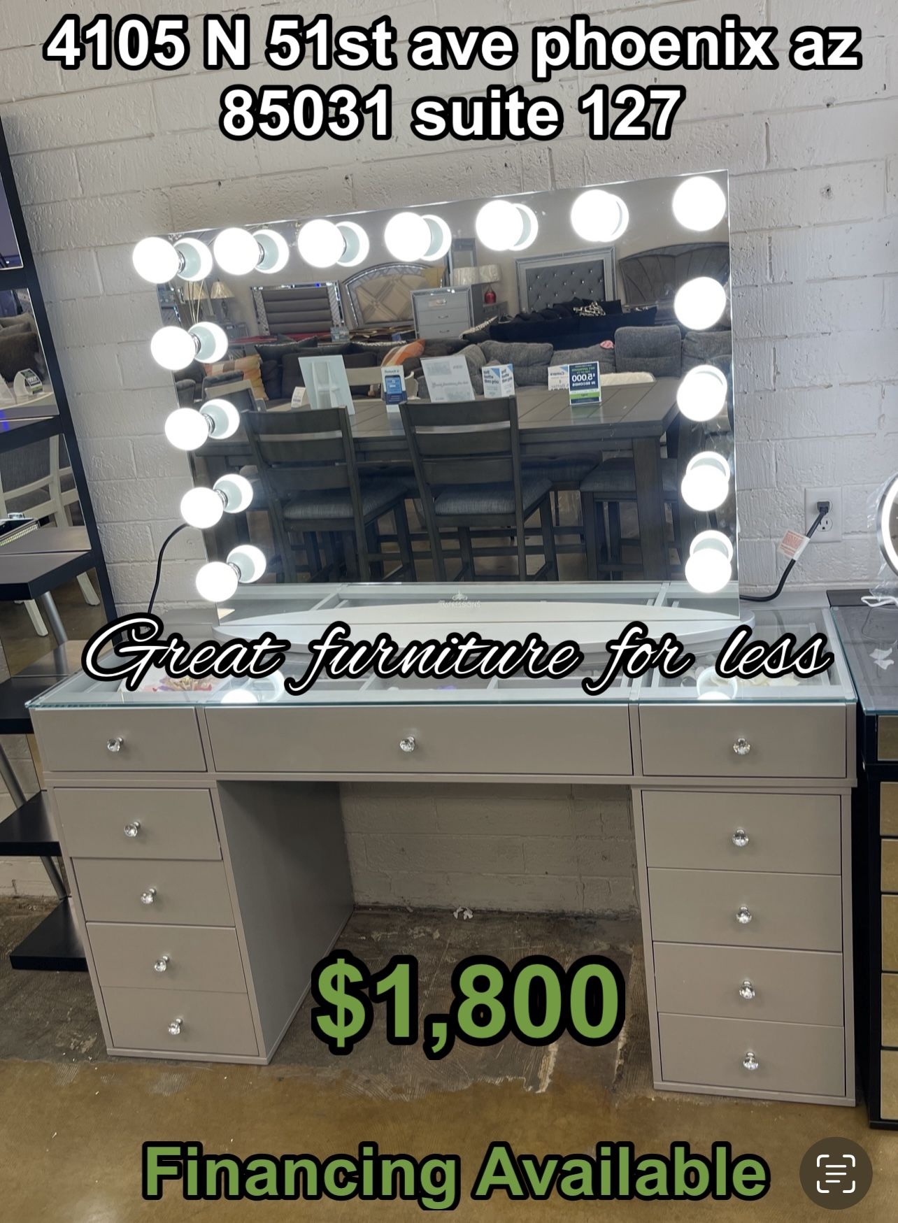 Impressions Vanity Grey With Mirror Brand New
