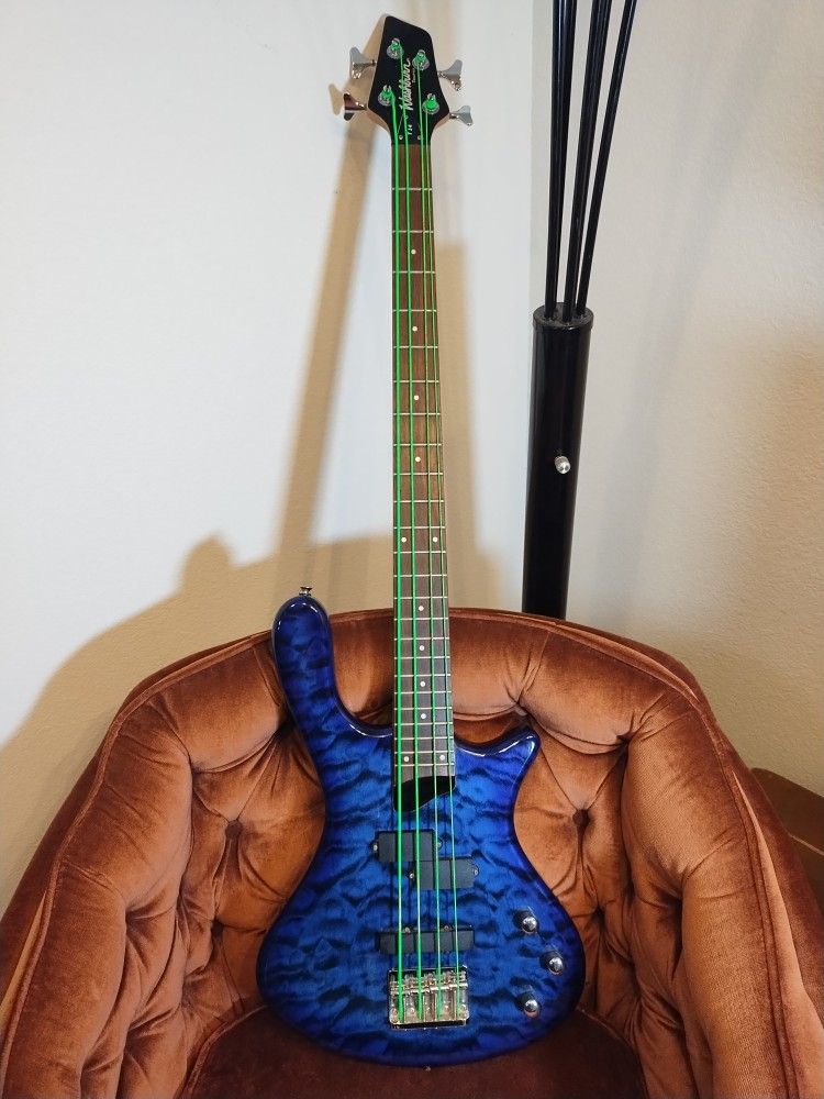 Washburn Taurus T14 Bass Guitar - Quilted Blue Burst for Sale in