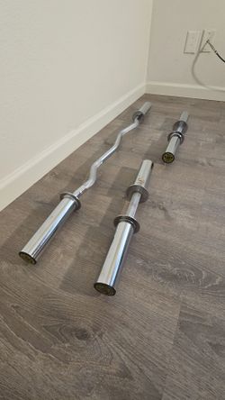 🔴PENDING🔴Olympic EZ Curl Bar & Dumbbell Handles