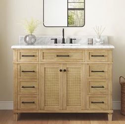 Allen + Roth Wallister 48 In W/ White Natural Marble