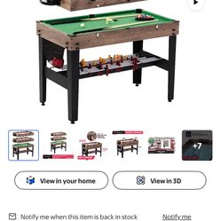 48" 3-in-1 Multi Game, Pool Table, Air Hockey, Foosball Table, 