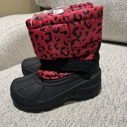 Toddler Girls Hot Pink/black Snow Boots Size 9