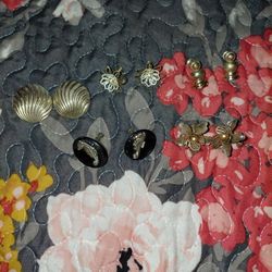 Floral Design Clip & Screw Back Earrings