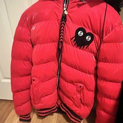 Red Puffer Jacket Large 