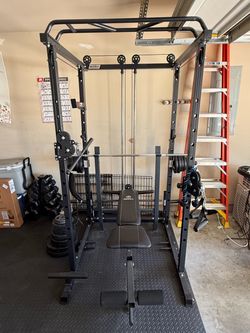 Ritfit adjustable cable machine with workout bench