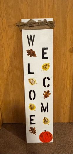 Handmade Fall Welcome Porch Sign