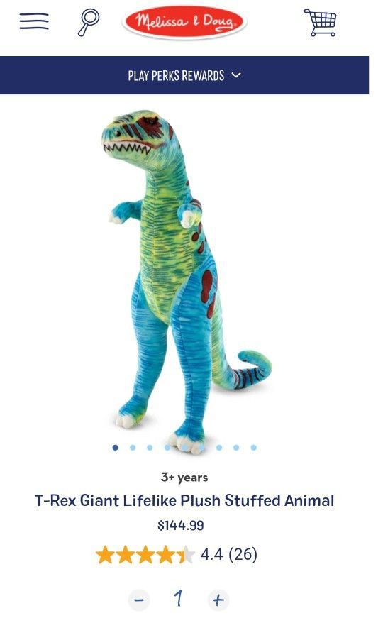Giant Plush T-Rex With Internal Wire Frame - Melissa & Doug