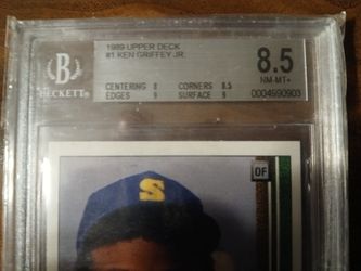 Ken Griffey Jr. 1989 Upper Deck Rookie cards Beckett 8.5 Graded for Sale in Miami Beach, FL - OfferUp Ken Griffey Jr. 1989 Upper Deck Rookie cards Beckett 8.5 Graded for Sale in Miami Beach, FL - OfferUp