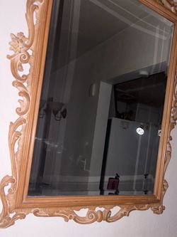 Large Carved Wood Rococo Italian Mirror