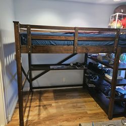 Sturdy Full Sized Loft Bed With Desk