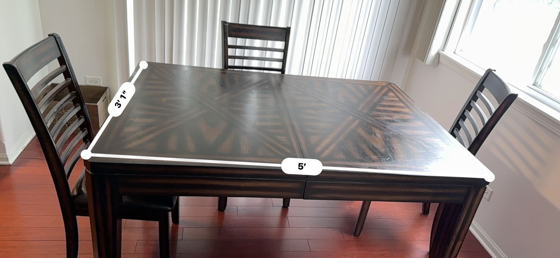 Dining Table & 4 Chairs – $80 (Originally $300 – priced to sell!)