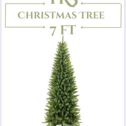 (7FT)Artificial Christmas Tree,Classic Pine Fir Pencil Tree (TR5)
