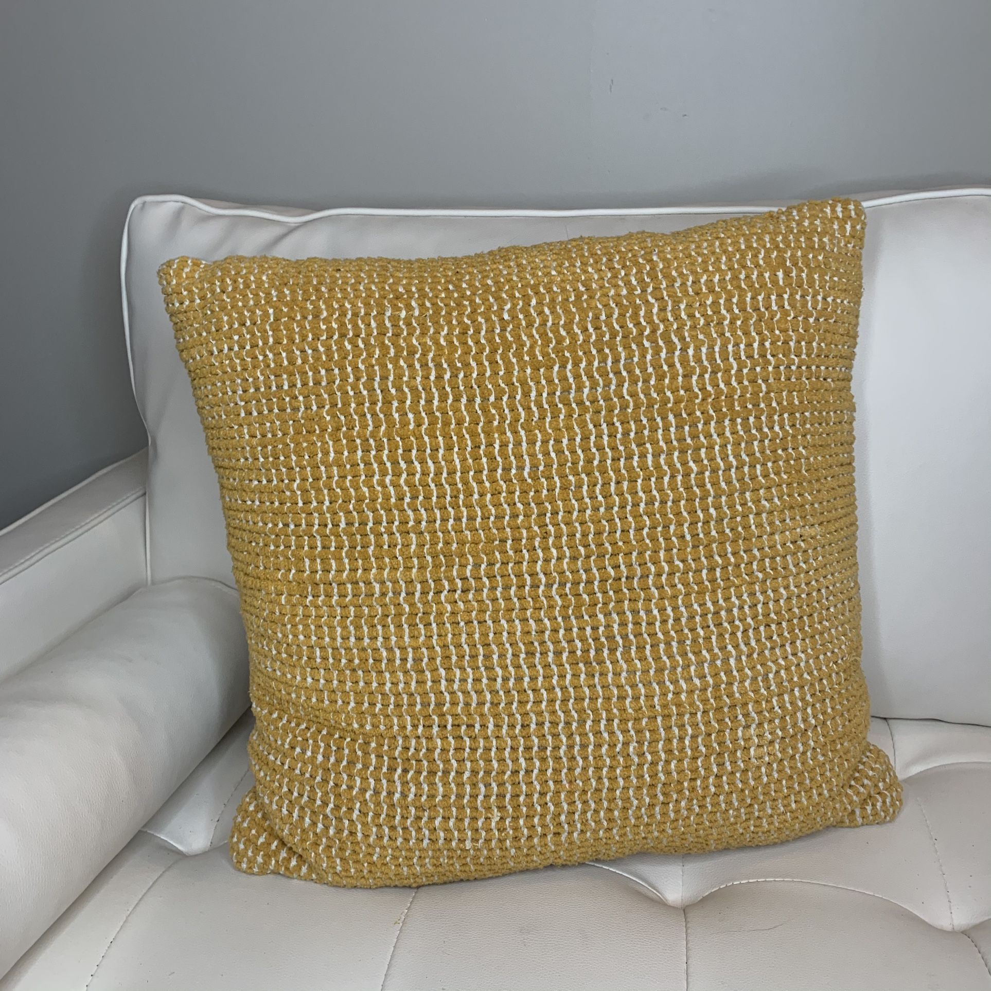 Mustard Color Accent Pillow | Yellow Accent Pillow | Textured Accent Pillow