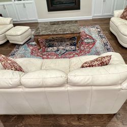 Beautiful Leather Couch Set (Beige)